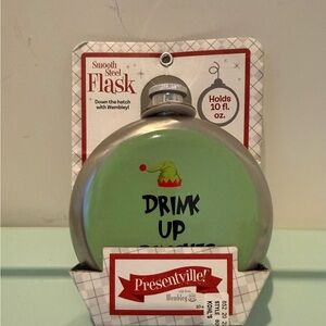 “Drink Up Grinches” Steel Flask- Holds 10 fl. oz- NWT